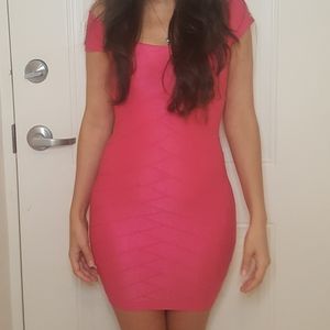 Bebe pink shine mini dress